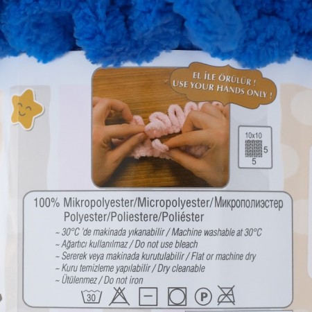 Yarn "Puffy" 100 % micropoliester 9m/100g (141 cornflower)-3