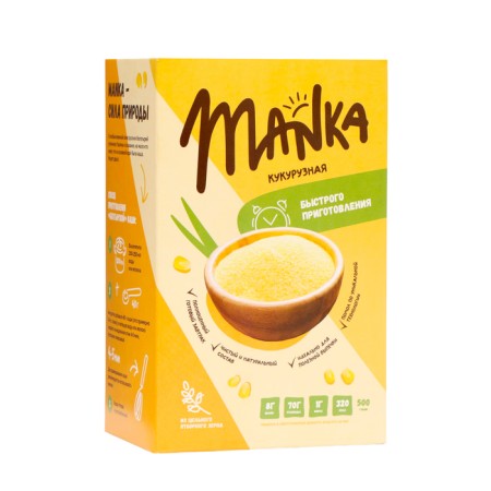 Corn cereal "Manka corn" small grinding, 500 grams