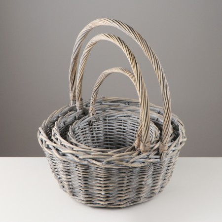 Set of baskets "Kosichka", 3 pcs, 40 × 17/45 cm, 32 × 16/40 cm, 26 × 16/37 cm, willow-1