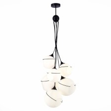 Светильник подвесной Evoluce. SLE103143-06. Satturo. 6х60 Вт, E27, 35х35х120 см, цвет чёрный