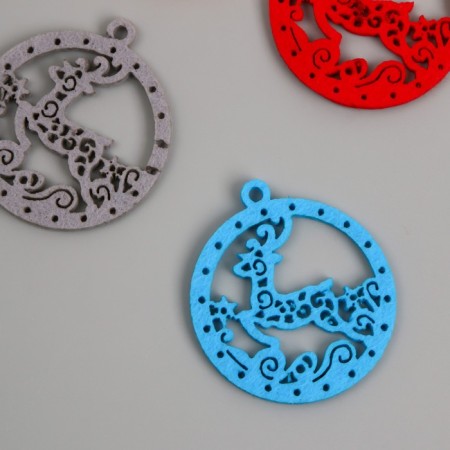 Stickers from felt "deer" 5.5x6 cm (set 6 pcs)-2