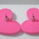 Earrings Metal "hearts" cartoon, pink color