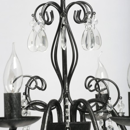 Aurora chandelier, 8x60W E14, black color, silver-5
