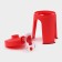 Dispenser for carbonated drinks, 16.5 × 12.5 × 16.5 cm, red color