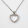 Pendant "Give Happiness" Zircon, Heart, white in silver, 45 cm