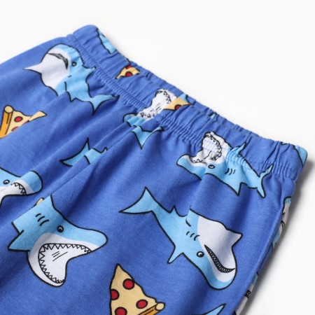 Pajamas for boys, blue color/sharks, height 110 cm-3