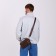 Male bag over the shoulder, artificial leather, brown color