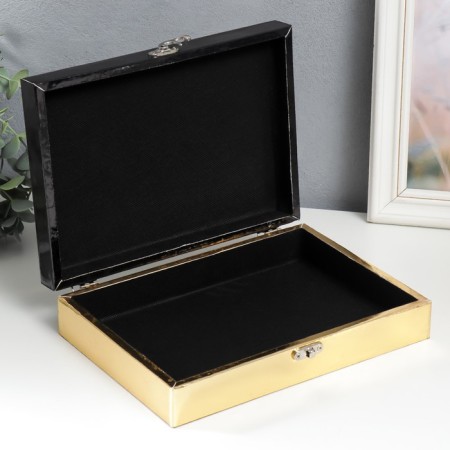 Casket tree "Pink unicorns on black" leatherette gloss 5.5x24x17 cm-2