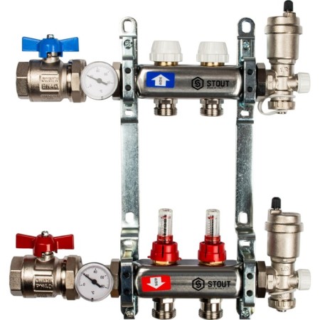 Collector Group Stout SMS 0907 000002, 1 "x3/4", 2 outputs, with consumables, stainless steel. steel