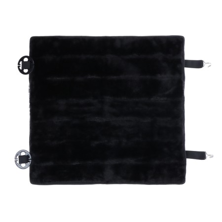 Kitting in the front seat, natural wool, short pile, black-7
