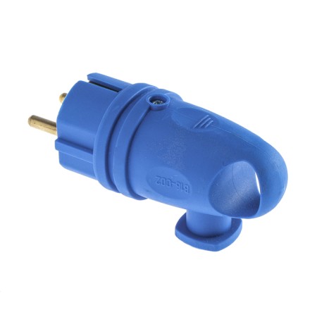 File corner fork with ring B16-002, 16 A, 250 V, IP44, with salary, rubber, blue-1
