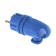 File corner fork with ring B16-002, 16 A, 250 V, IP44, with salary, rubber, blue