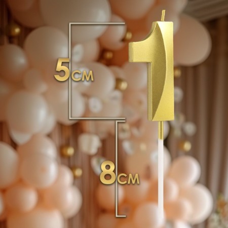 Candle in the cake on the skewer "Fine", the number "1", gold, 5 cm-1