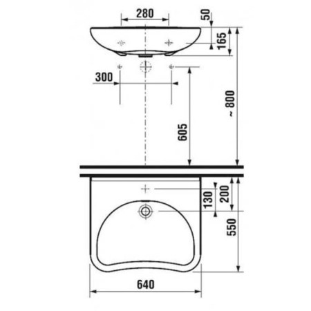 Sink Hospital Jika Mio, 64 x 55 cm, white color-2