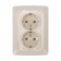 Double kranz outlet with grounding, hidden installation, 16a, beige KR-78-0248