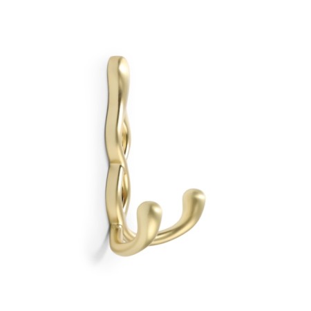 Furniture hook Cappio pigtail, two -rod, satin gold color