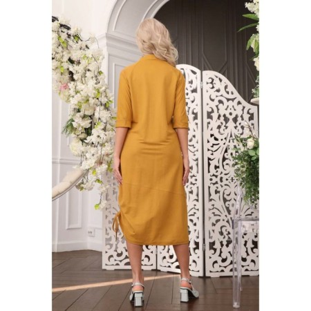 Female dress, size 48, mustard color-11