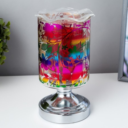 Aromariner touchscap "Spring flowers" G9 35W silver 13x13x20 cm 10.5x10.5x20 cm Risalux 7986