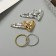 Hair set "Beatrice" (10 elastic bands 3 cm, 2 invisibility 5.5 cm) heart, silver gold
