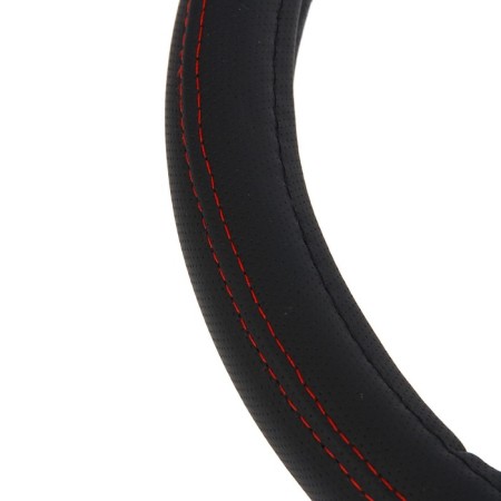 Torso steering, pu, perforation, size 38 cm, red line, black-1