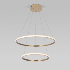 Suspendor of the suspended Eurosvet collars 90264/2, LED, 92 W, 3300/4200/6500k, 7000lm, 600x600 mm, remote control, brass color