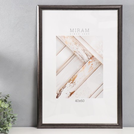 Photo frame Plastic "Mira" 40x60 cm, walnut (plastic screen)