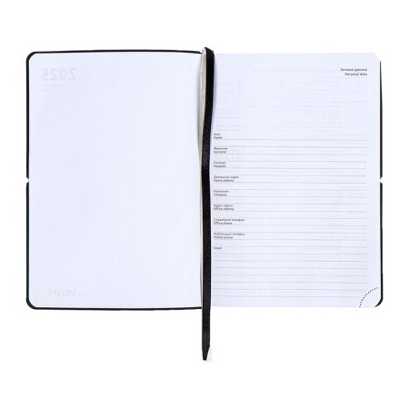 Dated diary 2024 A5 176 sheets, Devente.Saltos, soft cover of artificial leather, lies, cream block 70 g/m2, black-9