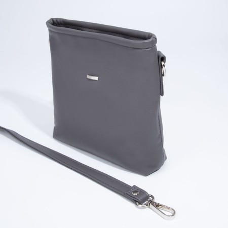 Bag Cross-Bodi with a zipper, gray color-3