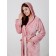 Women's robe with a hood, size 56, Rose color