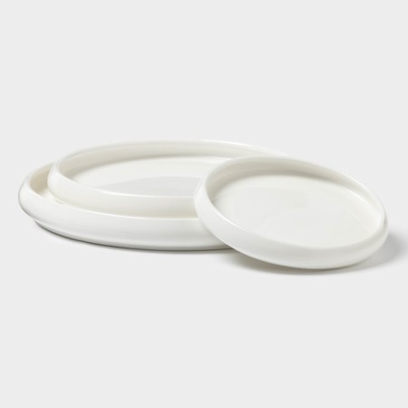 Magistro OliveQueen plates, 3 pcs: D = 14/13 cm, porcelain, white-4