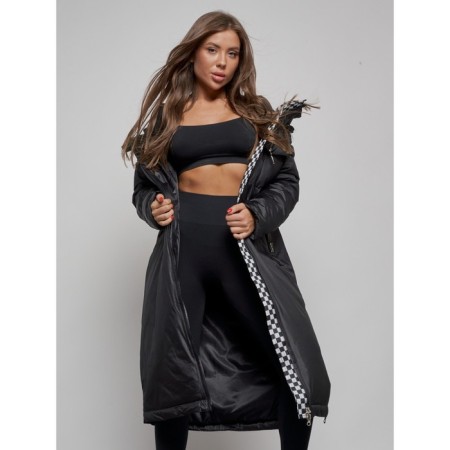 Coat insulated winter female, size 46, black color-10