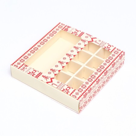 Box for sweets, 8 sweets and chocolate, 17.7 x 17.7 x 3.8 cm "Kubel"-7