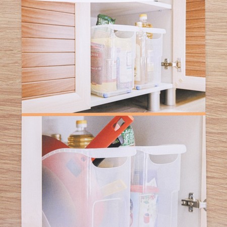 Container for storage household on wheels, 10 l, 46 × 16 × 23.5 cm, transparent-13
