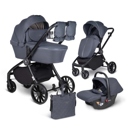 Stroller 3 in 1 Farfello Baby Shell BBS-004, Gray color-8