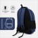 Men's backpack on the zipper, external pocket, blue color