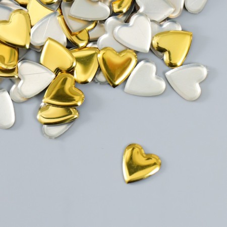 Decor for creativity Metal "Heart" gold set 150 pcs 1x1 cm