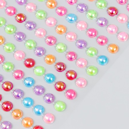 Stick plastic rhinestone "Half -dash pearl" d = 0.7 cm mix 10.7x32 cm-2