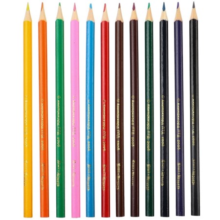 Colored pencils, 12 colors, trihedral, Masha and bear-3