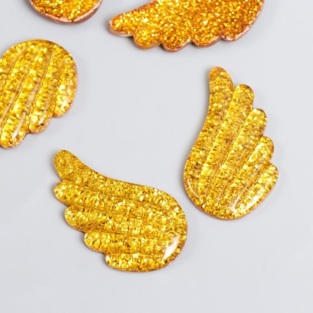 Decor for creativity plastic "Brilliant wings" gold 2.2x3.3 cm-3