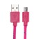 Oxion DCC288, MicroUSB - USB, charging + data transfer, 1 m, braid, pink
