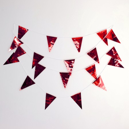 Garland "flags", 20 flags, 10 meters, red color