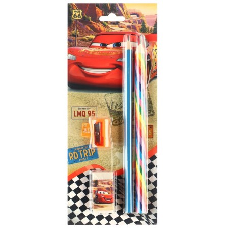 Office set, sharpener, eraser, pencil, mix cars-1