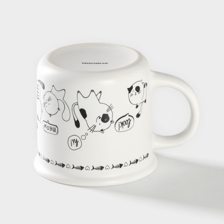 Porcelain share mug "Secret Life", 360 ml, white color-2