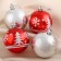 Set of balls plastic D-6 cm, 9 pcs "Allegrro Christmas trees" red silver