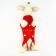 Clothing for dogs. Knitted sweater with "New Year" ornament, red, size XL