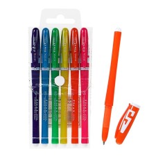 A set of gel pens, 6 colors, a colored body with white inserts, in a blister