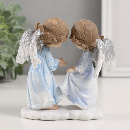 Polystone souvenir "Angels in blue dresses" 12.5x7x12 cm-2