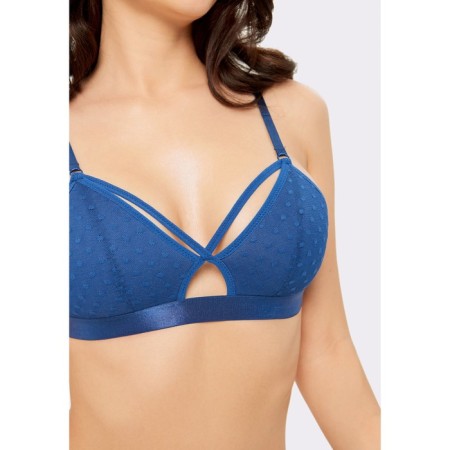Women's bra -braid, size 75d, blue color-2