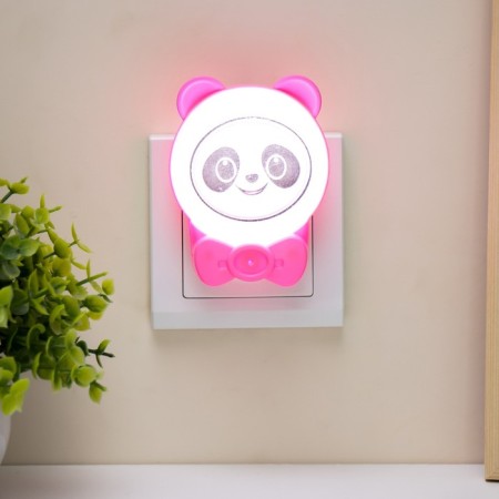 Panda nightlight LED white-pink 3.5x8x9.5 cm Risalux-2