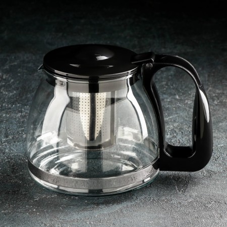 Teapot Glass Hot Dolyana "Illusion", 1.25 liters, with metal sieve
